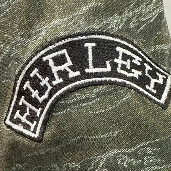 Hurley | Camouflage Camo Denim Printed Button Down Jacket Size S Small - Picture 5 of 10